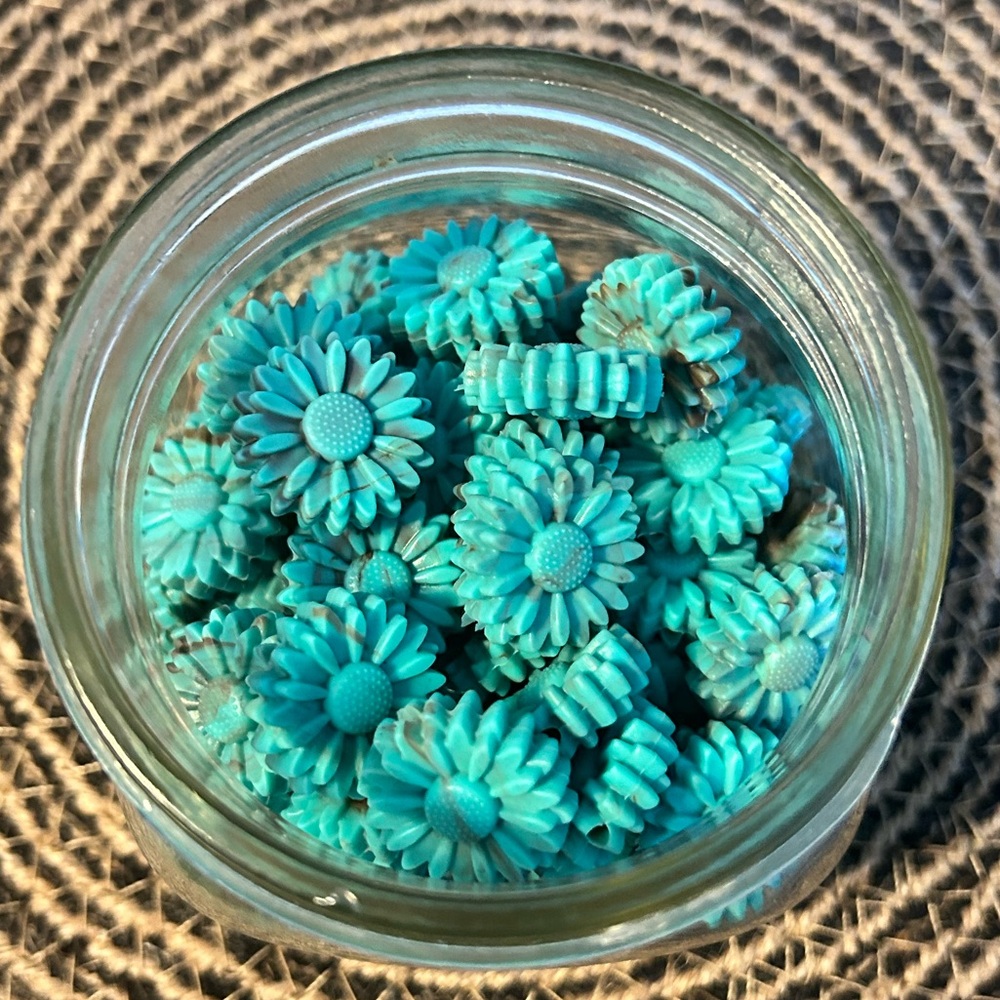 Turquoise Sunflower 🌻 Focal Silicone Beads
